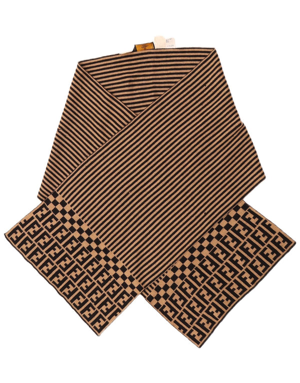 Fendi xale feminino IT 42 designer de lã merino listrado bege médio