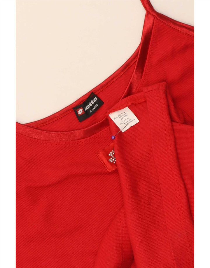 Lotto Womens Cami Top UK 18 XL Algodão Vermelho
