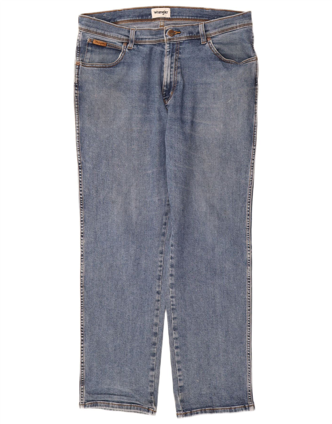 Wrangler Masculino Texas Straight Jeans W38 L32 Azul Algodão