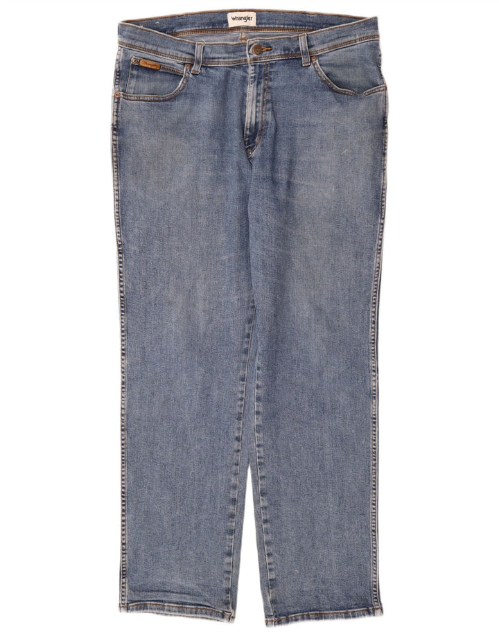 Wrangler Masculino Texas Straight Jeans W38 L32 Azul Algodão