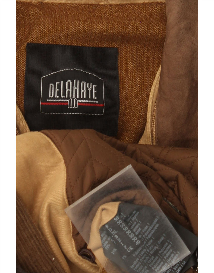 Jaqueta utilitária masculina Delahaye Reino Unido 40 algodão bege grande