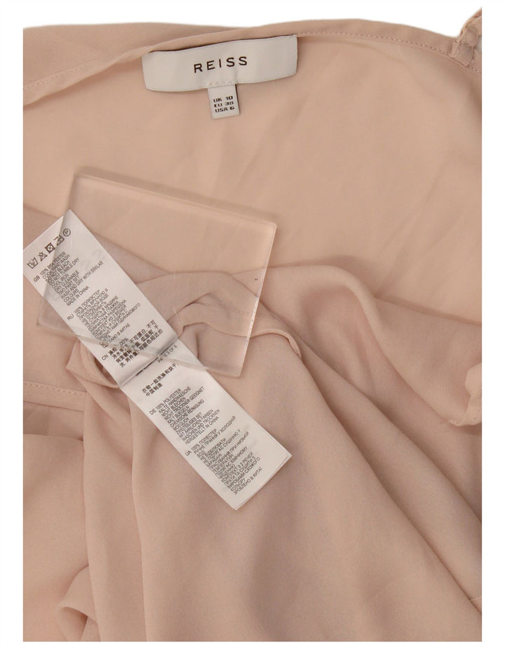 Vestido deslizante feminino Reiss UK 10 poliéster rosa pequeno