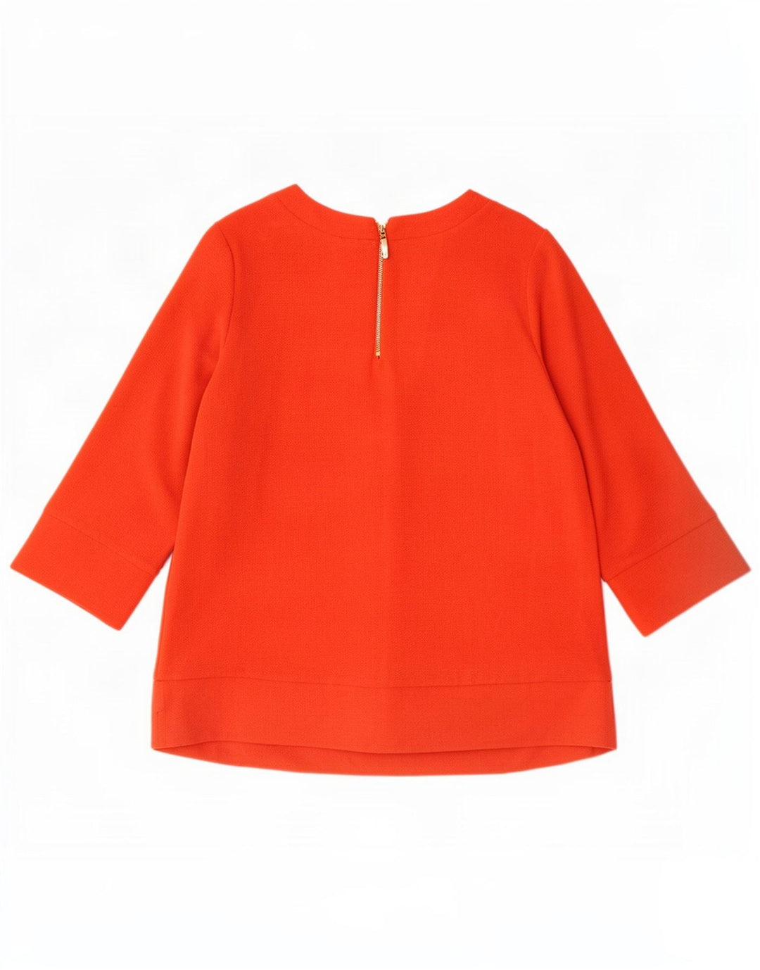 Top feminino Marks & Spencer manga 3/4 UK 12 poliéster laranja médio