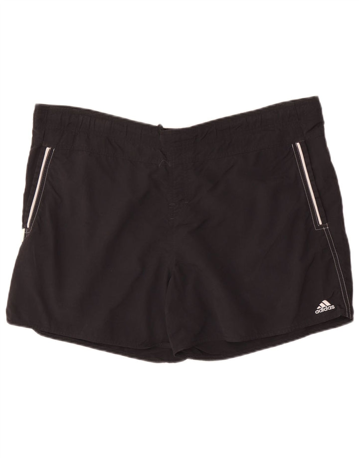Shorts de natação masculino Adidas grande nylon preto