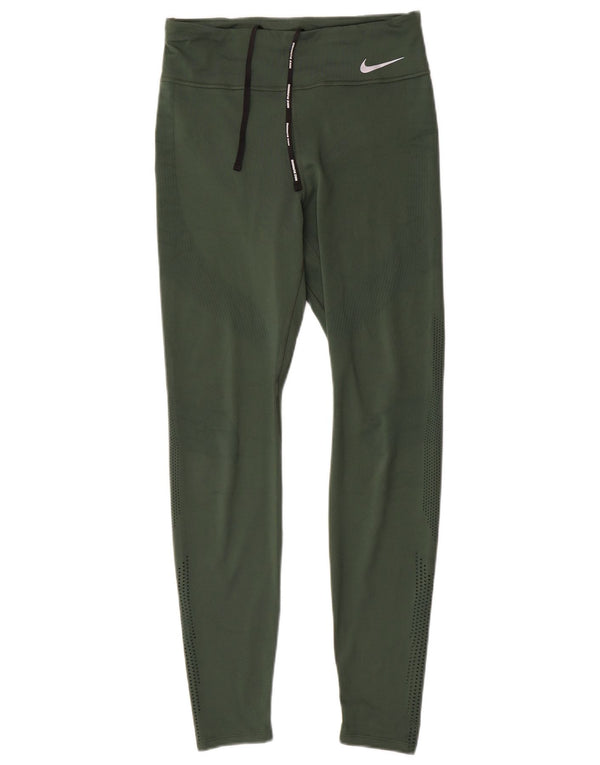 Leggings Nike Dri Fit Feminina UK 14 Poliéster Verde Médio