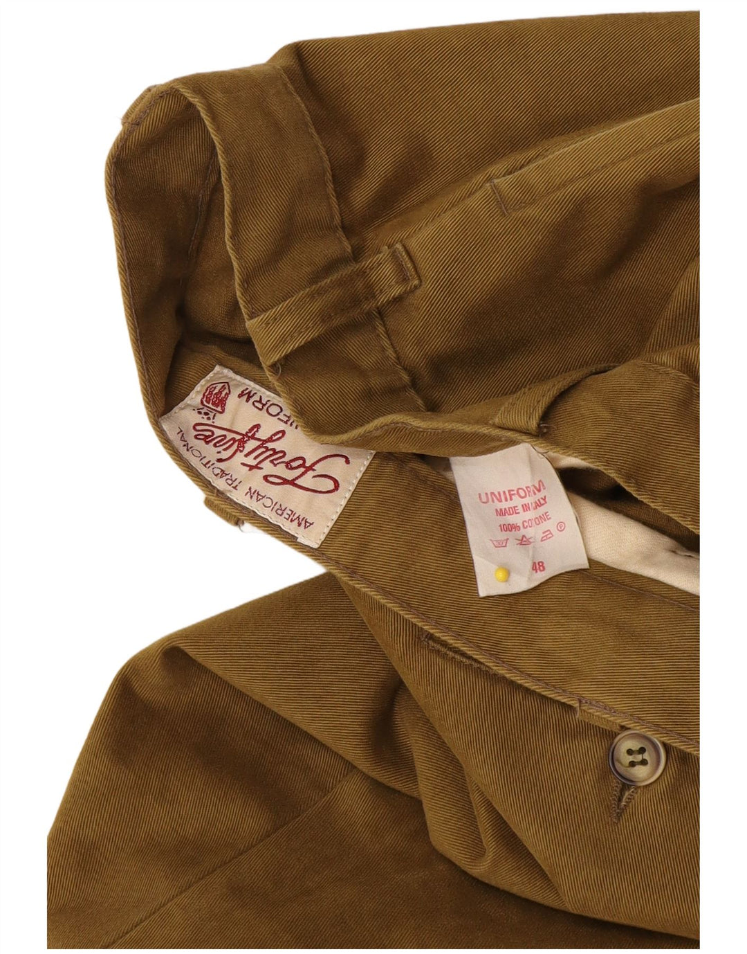 Calça Chino Pegged Masculina Uniforme IT 48 Algodão Médio W32 L30 Khaki