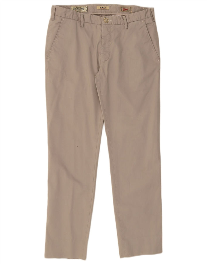 MARLBORO CLASSICS Calça Chino Masculina Slim Fit W32 L29 Algodão Cinza