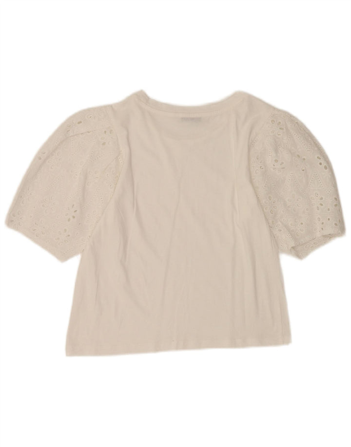 Blusa feminina Zara Top UK 10 pequena branca
