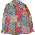 Blusa feminina de manga comprida Zara UK 14 patchwork médio multicolorido