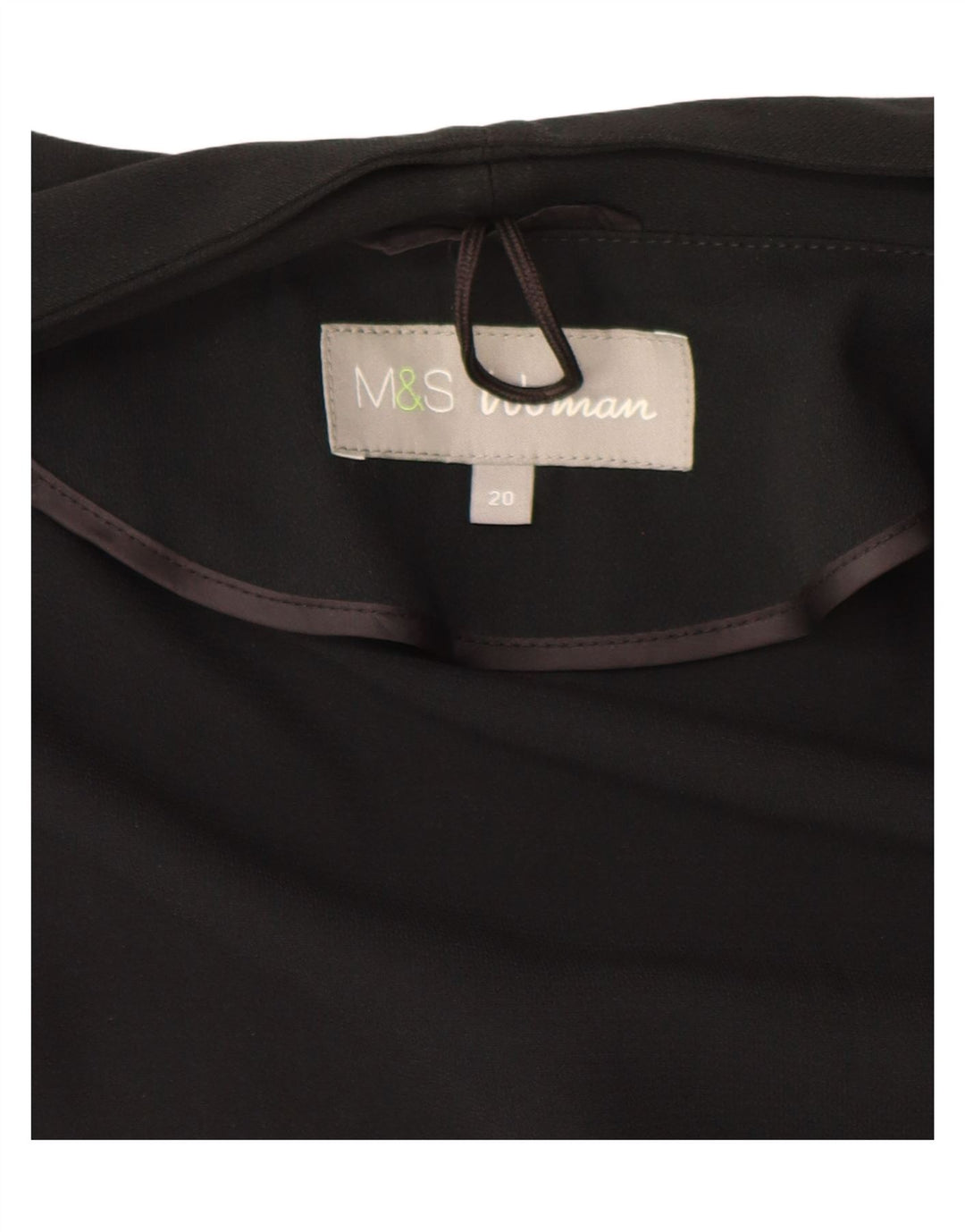 Jaqueta blazer feminina Marks & Spencer manga 3/4 aberta Reino Unido 20 2XL preta