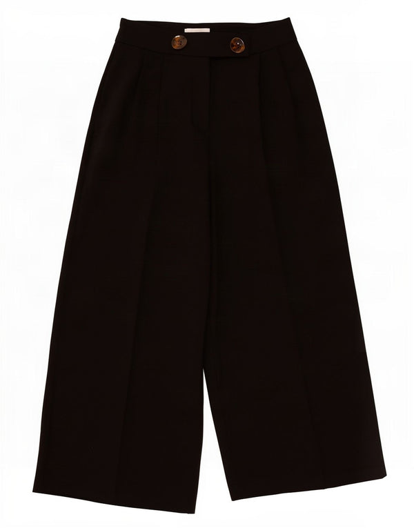 Calça Capri Feminina Topshop Cintura Alta Perna Larga Reino Unido 6 XS W26 L22 Preta