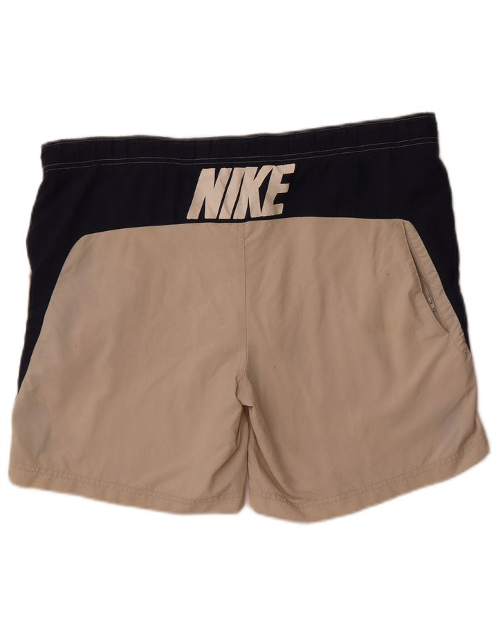 Shorts esportivos gráficos masculinos Nike UK 34/36 grande bege colorblock poliéster