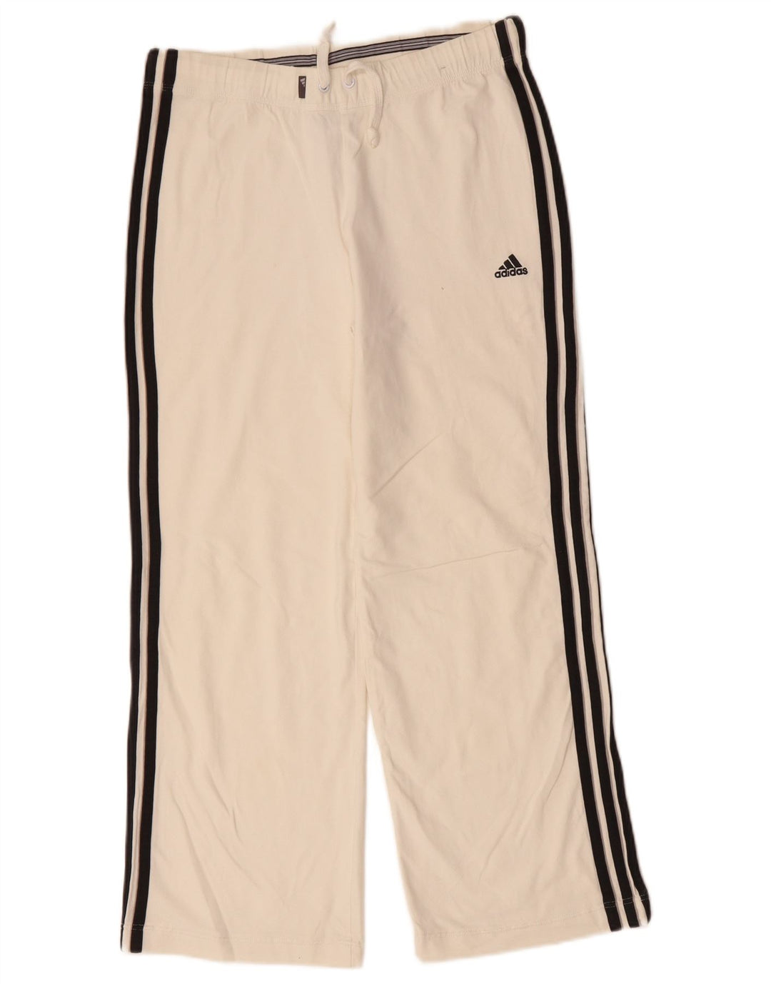 Calças de treino femininas ADIDAS UK 12 médio off white algodão