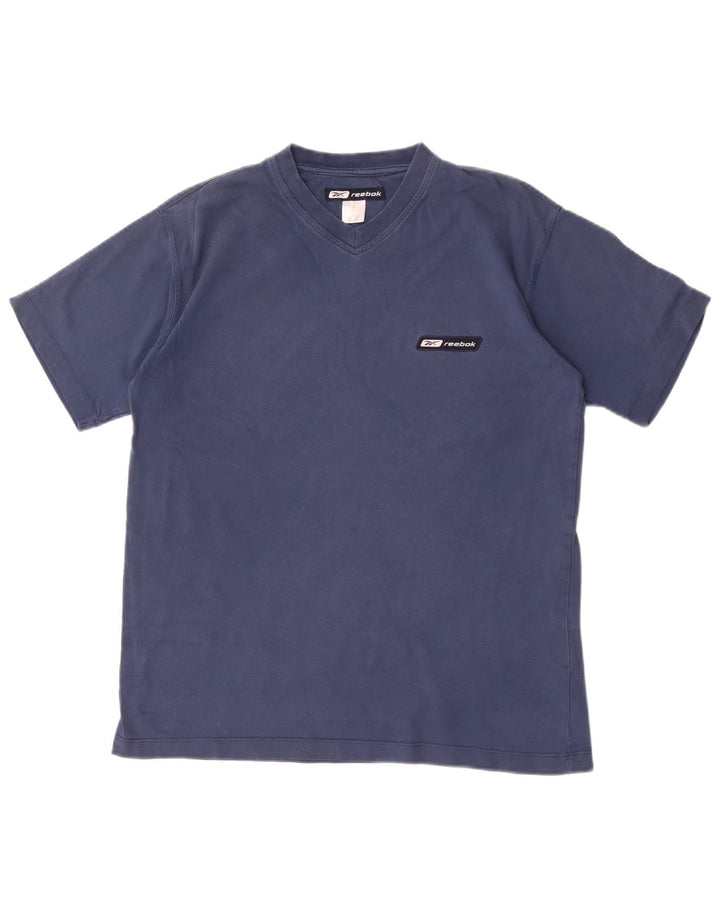 Camiseta masculina Reebok Top pequeno algodão azul marinho