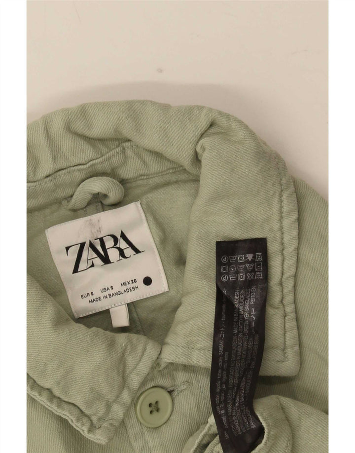 Jaqueta utilitária masculina Zara UK 36 algodão verde pequeno