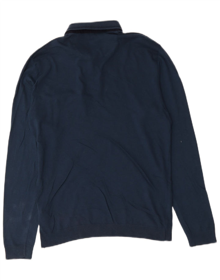 Camisa polo masculina de manga comprida Ted Baker tamanho 3 médio azul marinho algodão
