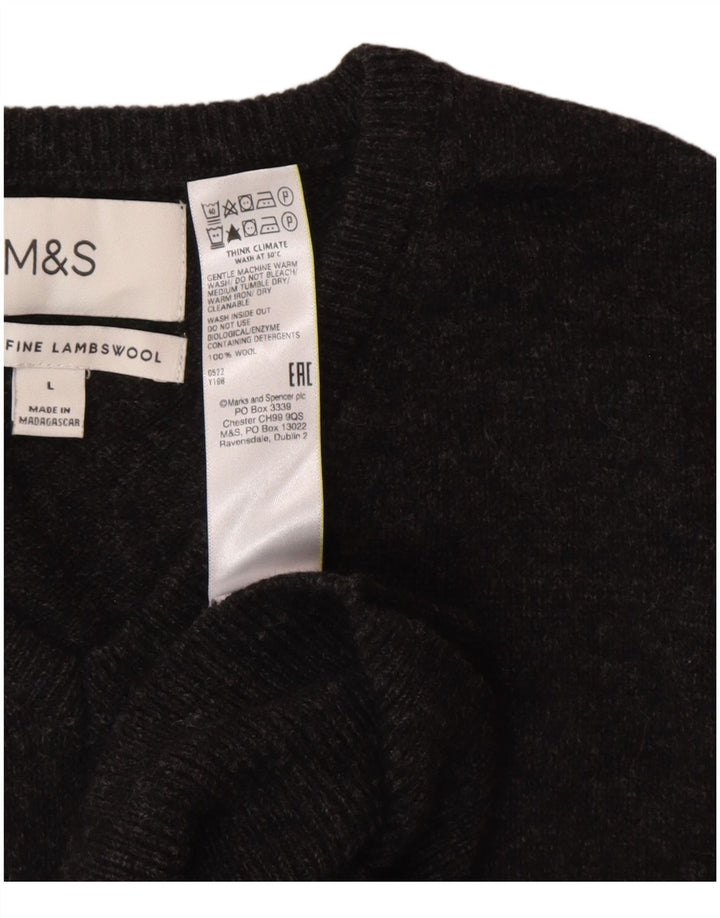 Regata masculina Marks & Spencer com colete grande de lã de carneiro cinza