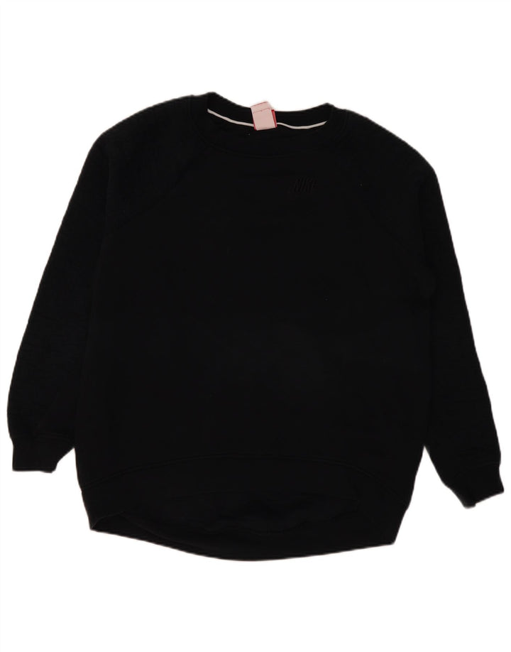 Nike moletom feminino jumper grande algodão preto