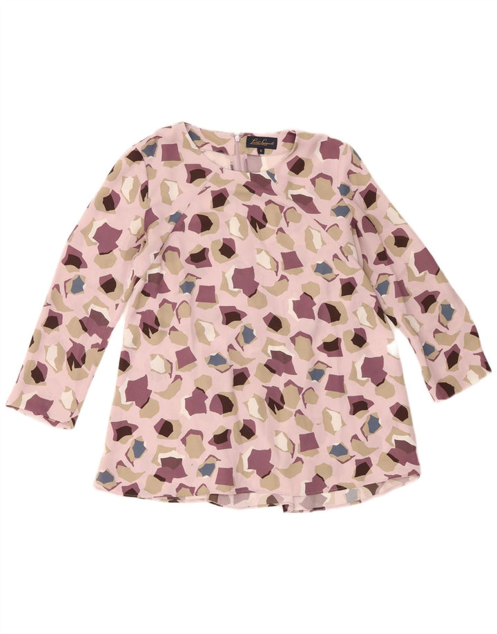 Blusa feminina Luisa Spagnoli com estampa abstrata Reino Unido 10 pequena roxa