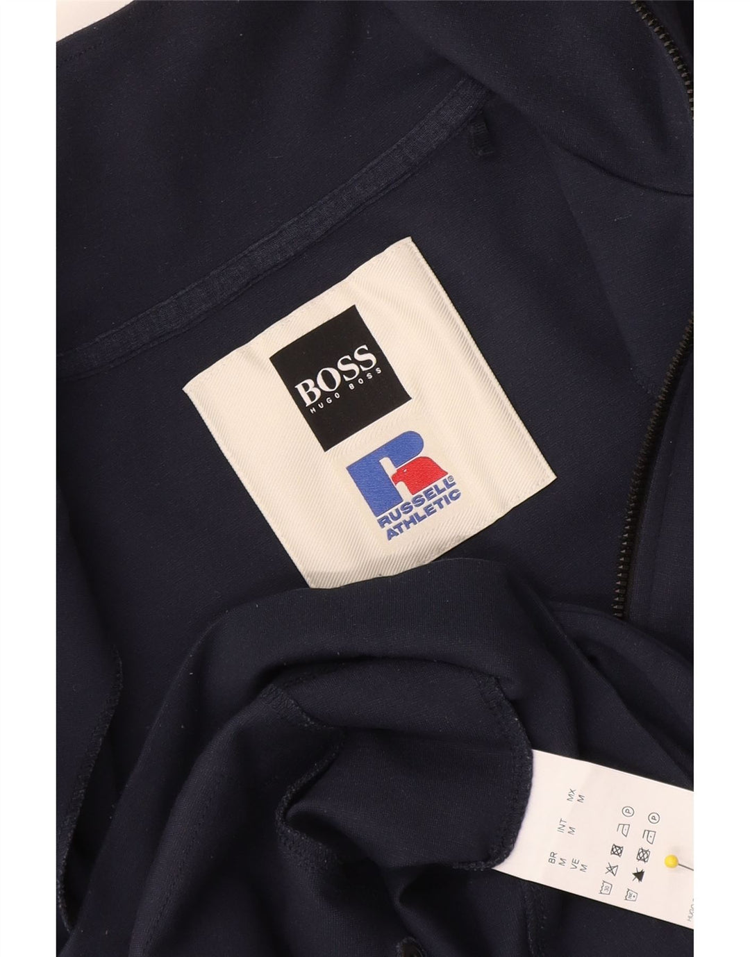 Hugo Boss Jaqueta masculina de agasalho médio azul marinho viscose