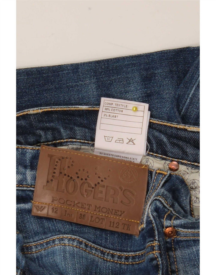 Roy Rogers Womens Slim Jeans UK 12 Médio W26 L30 Azul Algodão