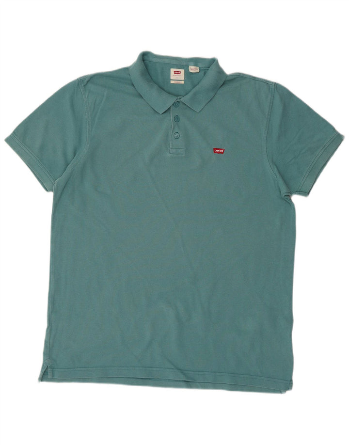 Camisa polo masculina padrão LEVI'S grande algodão azul
