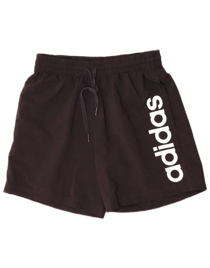 Shorts esportivos gráficos masculinos Adidas médio preto poliéster