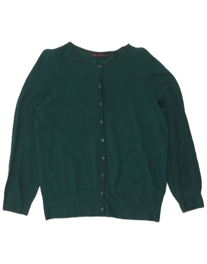 Suéter cardigã feminino Marks & Spencer UK 12 viscose verde médio