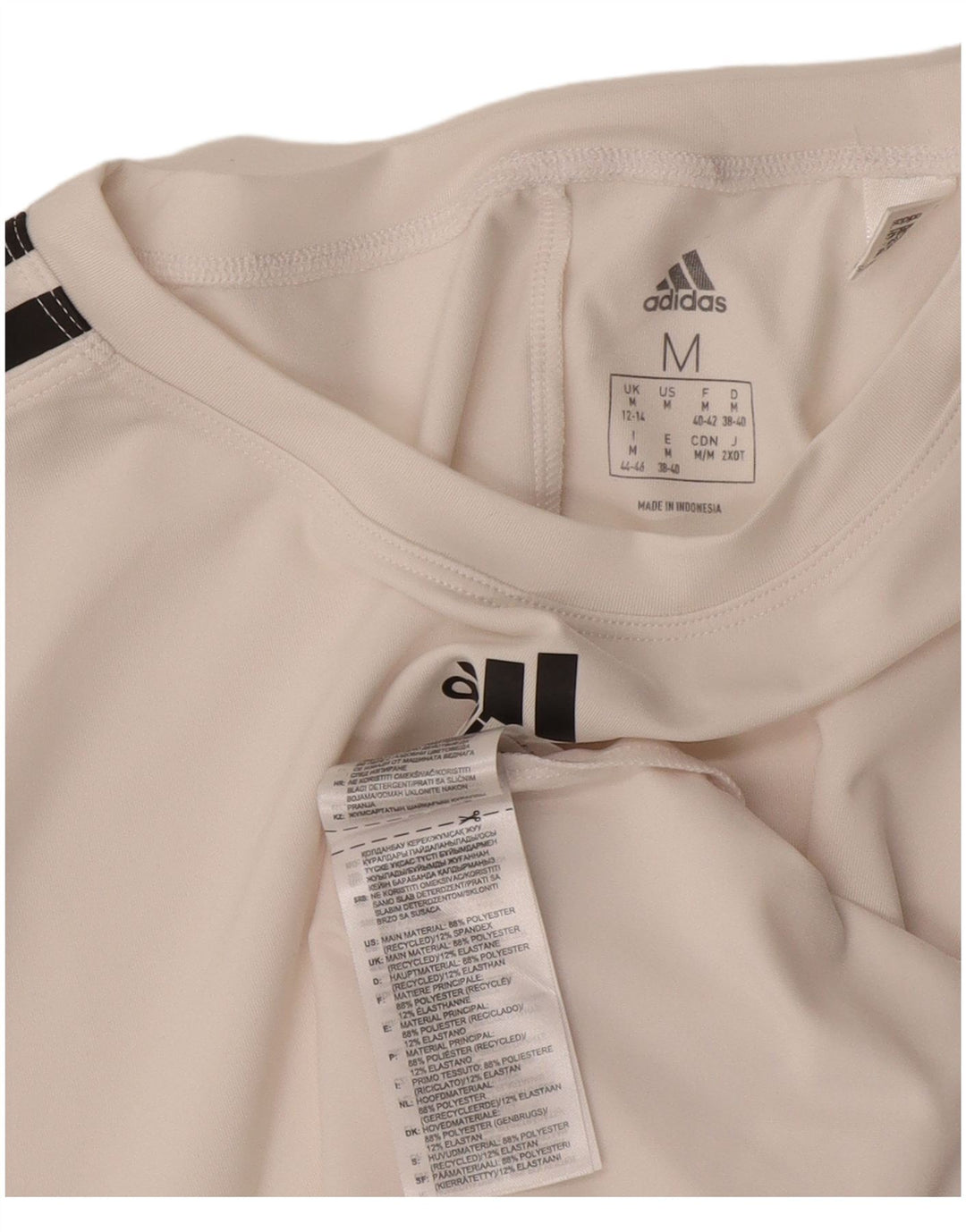 Adidas Camiseta Feminina Graphic Top UK 12/14 Médio Branco Poliéster