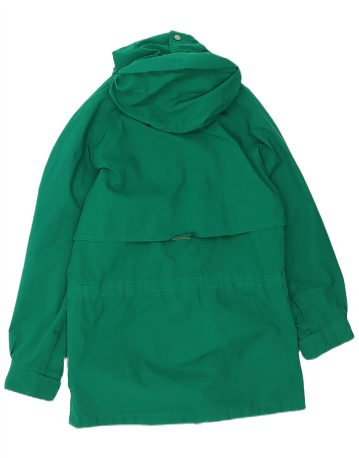 Jaqueta de chuva masculina Eddie Bauer com capuz Reino Unido 36 poliéster verde pequeno