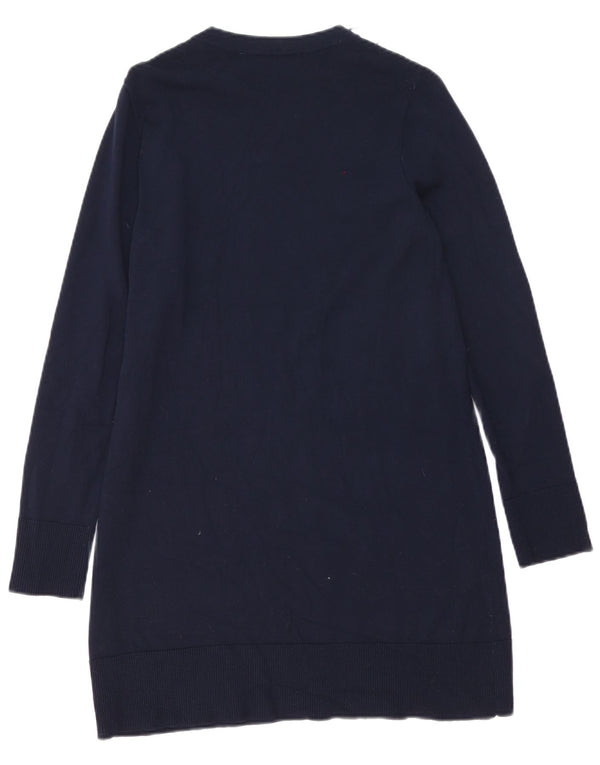 Vestido jumper feminino Zara de manga comprida Reino Unido 10 pequeno azul marinho