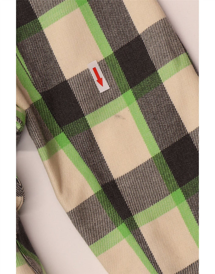 Sobretudo feminino vintage UK 12 médio xadrez multicolorido lã nova