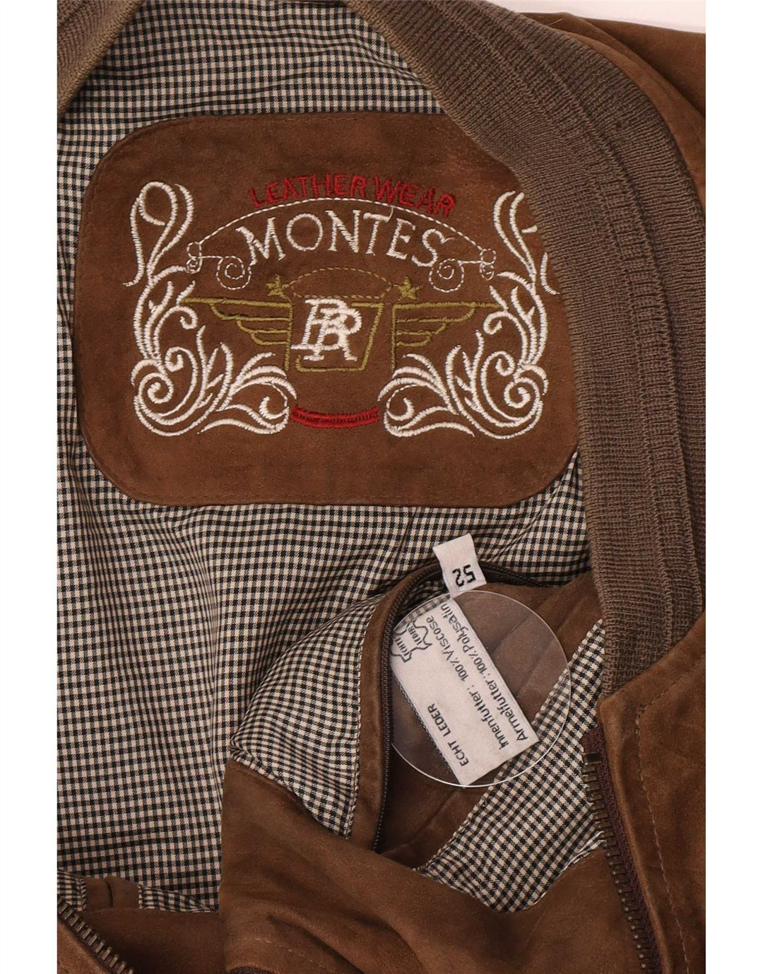 Jaqueta bomber masculina Montes camurça EU 52 XL couro marrom