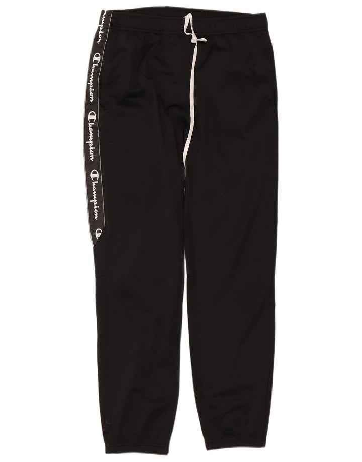 CHAMPION Calça esportiva masculina gráfica joggers grande poliéster preto