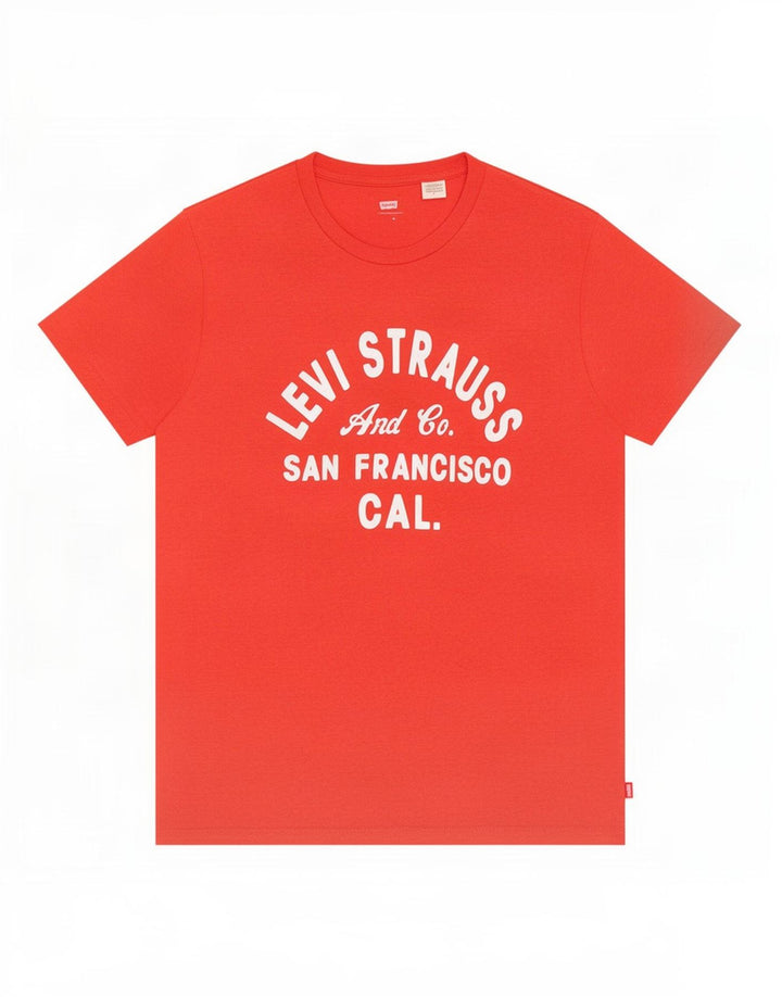 Camiseta gráfica masculina Levi's Top médio algodão vermelho