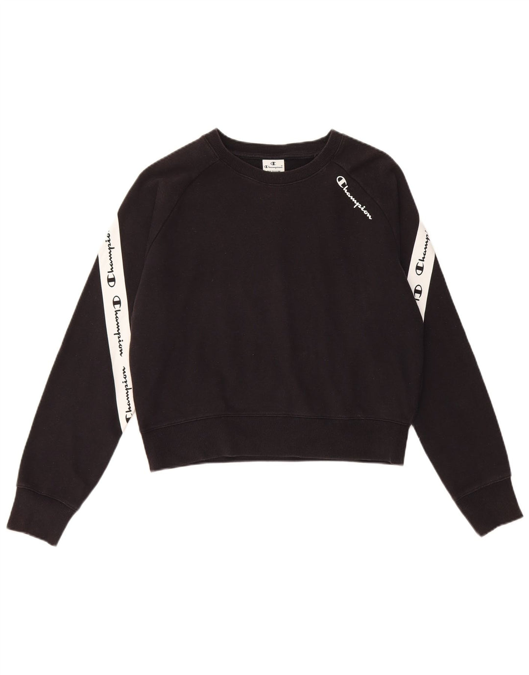 Champion feminino gráfico moletom jumper UK 14 médio preto colorblock