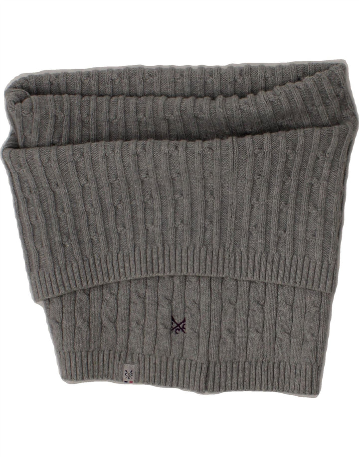 CREW CLOTHING Womens Rectangle Scarf One Size Grey Cotton Vintage Crew Clothing and Second-Hand Crew Clothing from Messina Hembry 