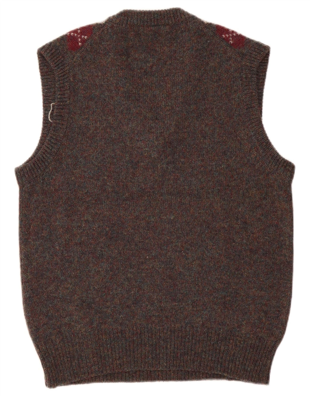 Colete masculino vintage regata pequena cinza Argyle/lã diamante