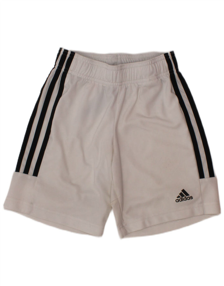 Shorts esportivos Adidas Boys Aeroready 7-8 anos branco poliéster