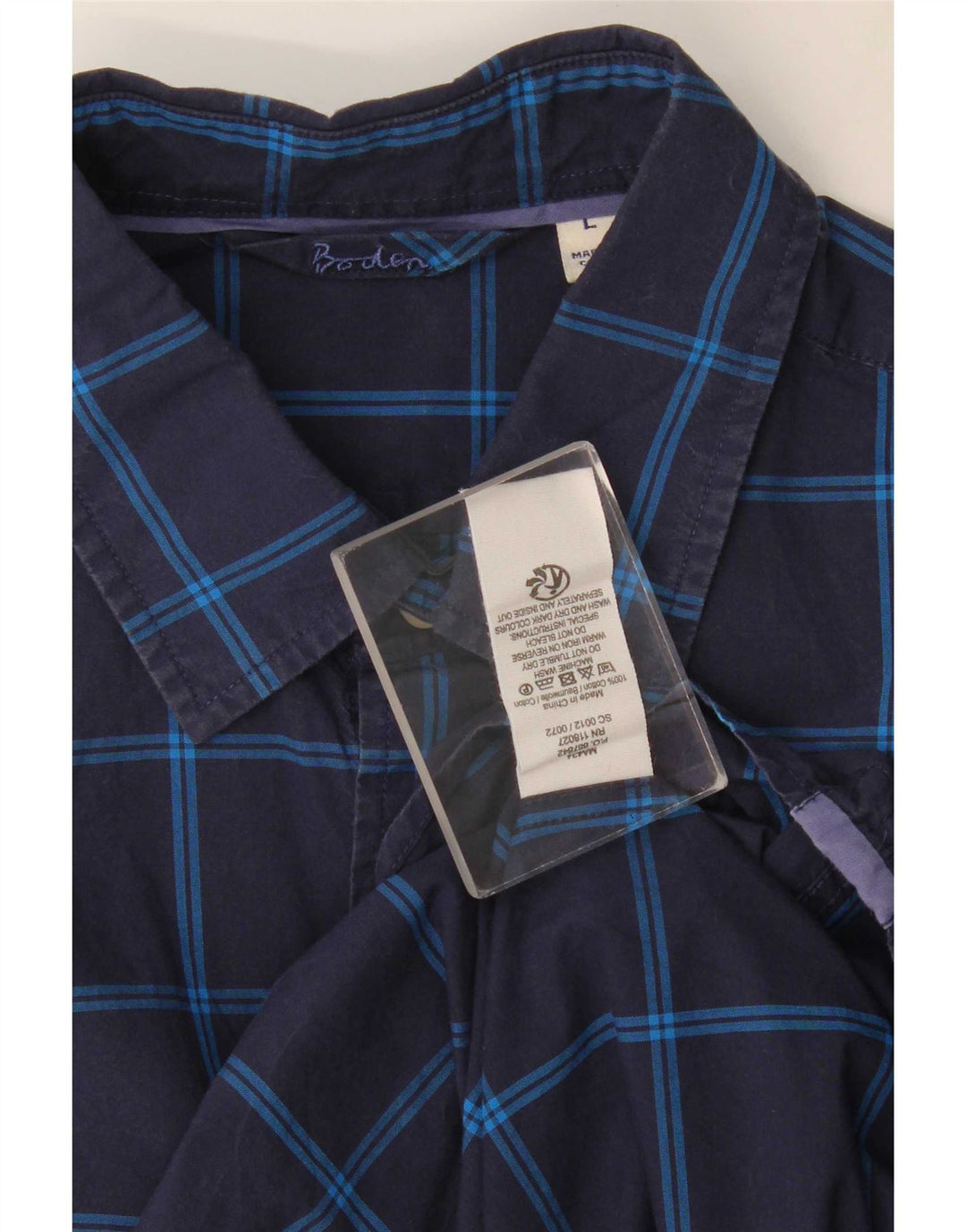 Camisa masculina Boden grande algodão xadrez azul marinho