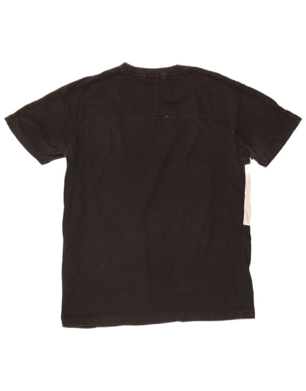 Camiseta masculina Puma Graphic Camiseta pequena preta colorida em algodão