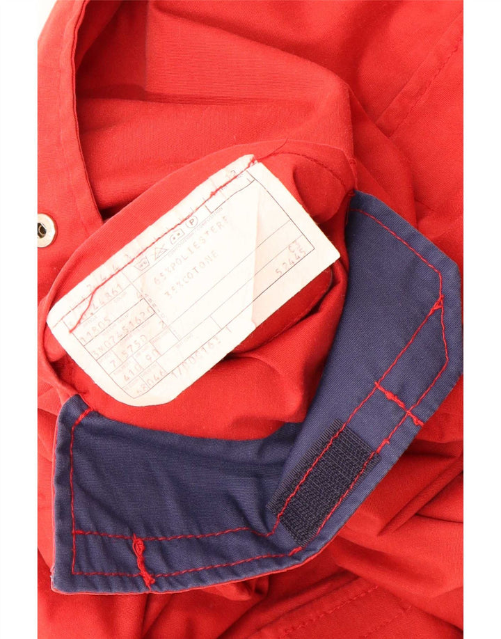 Jaqueta utilitária masculina vintage UK 46 3XL poliéster vermelho