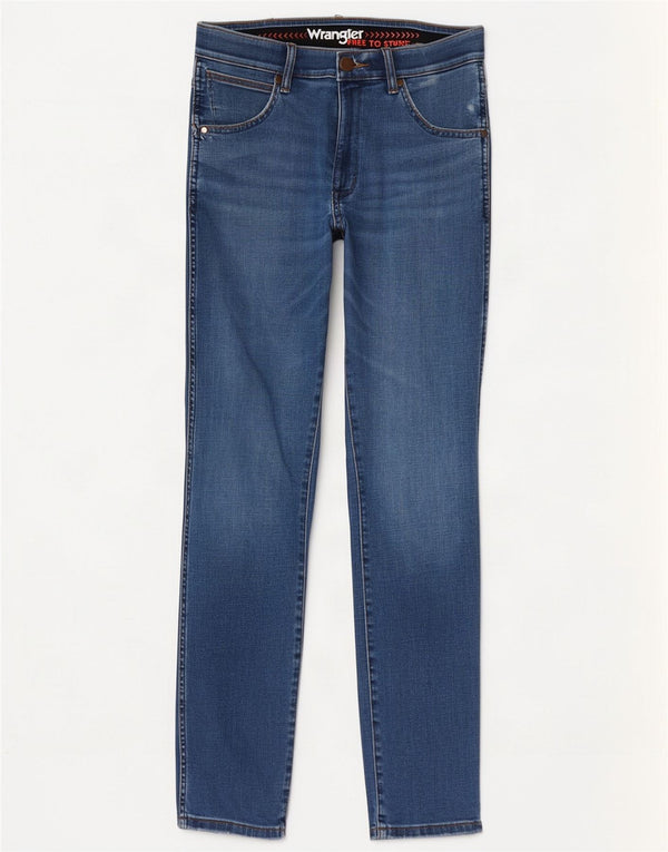 Wrangler feminino Larston Slim Tapered Jeans W30 L32 algodão azul