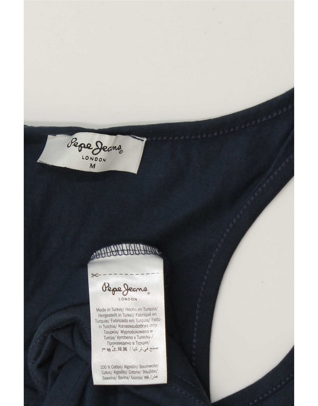 PEPE Jeans masculino colete gráfico top médio azul marinho algodão