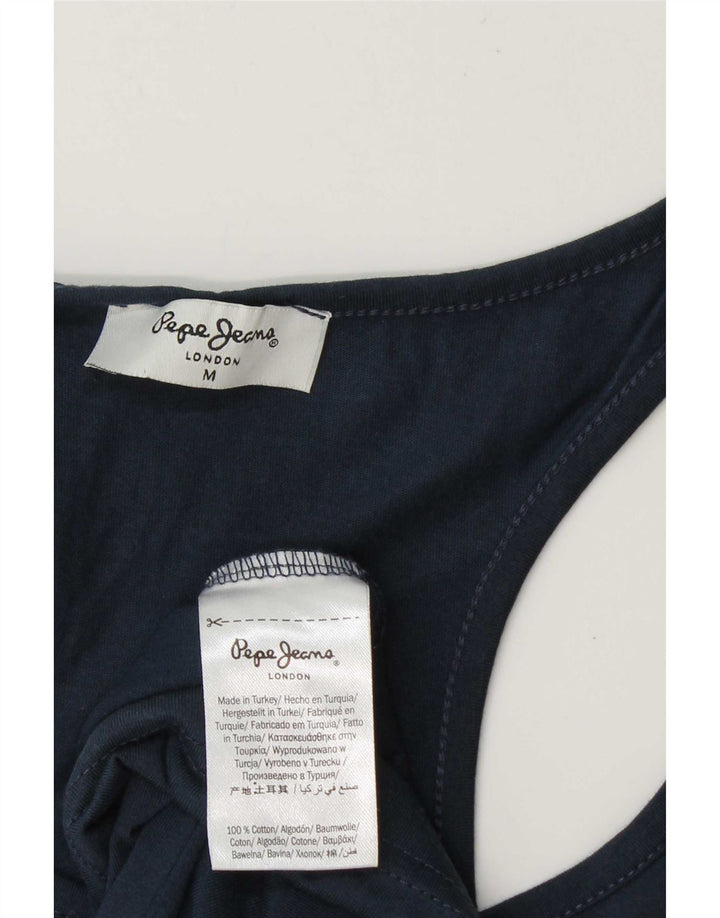 PEPE Jeans masculino colete gráfico top médio azul marinho algodão
