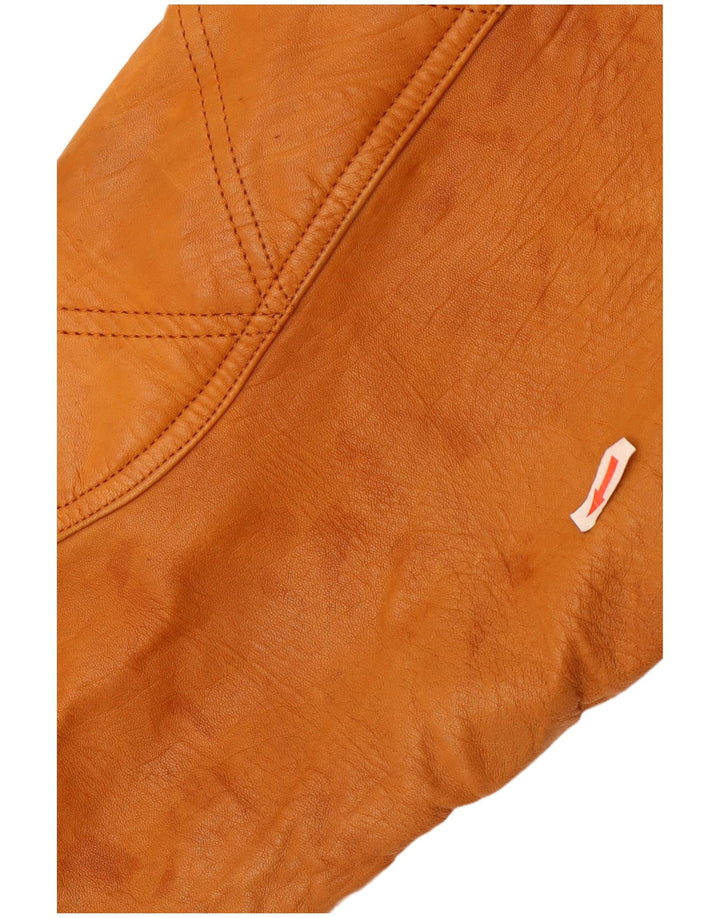 Jaqueta de couro masculina vintage UK 40 grande marrom