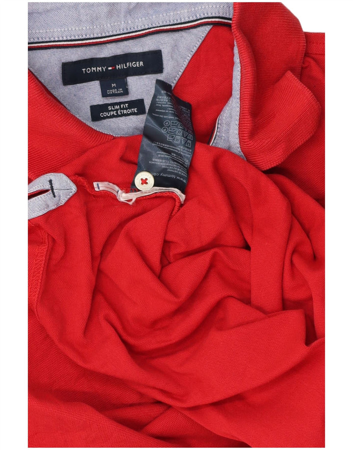 Camisa polo masculina Tommy Hilfiger Slim Fit médio algodão vermelho