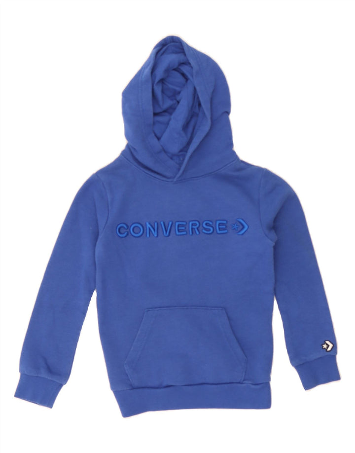 CONVERSE Boys Graphic Hoodie Jumper 3-4 Years Blue Cotton Vintage Converse and Second-Hand Converse from Messina Hembry 
