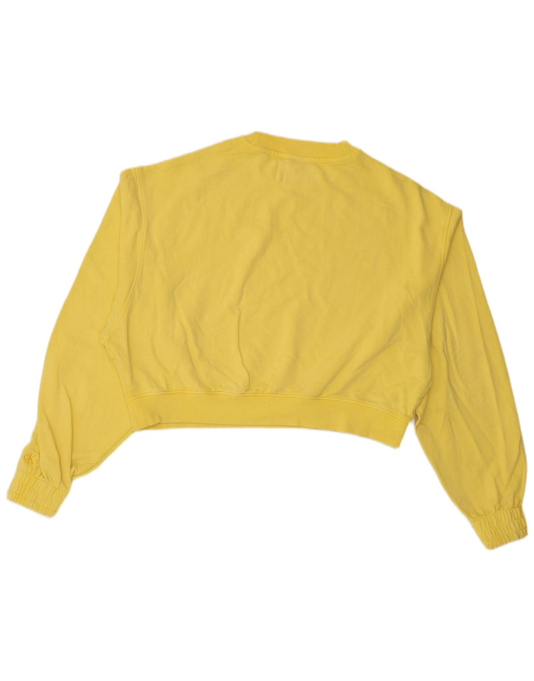 Calvin Klein Jeans moletom feminino oversized jumper UK 16 grande amarelo