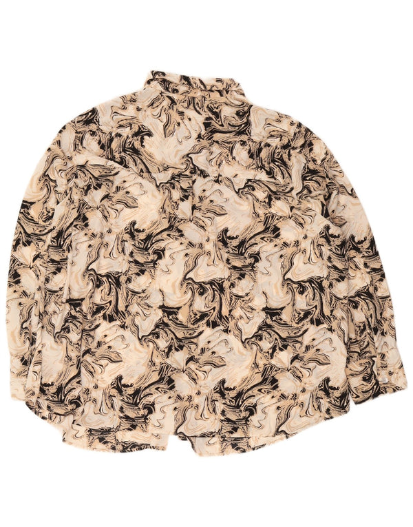 Blusa feminina Marks & Spencer com padrão abstrato Reino Unido 22 3XL marrom